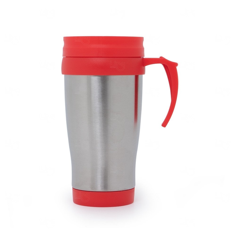 Caneca Inox 400ml Personalizada Vermelho