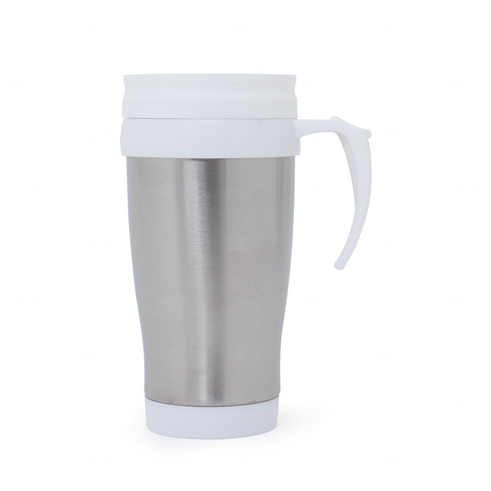 Caneca Inox 400ml Personalizada Branco