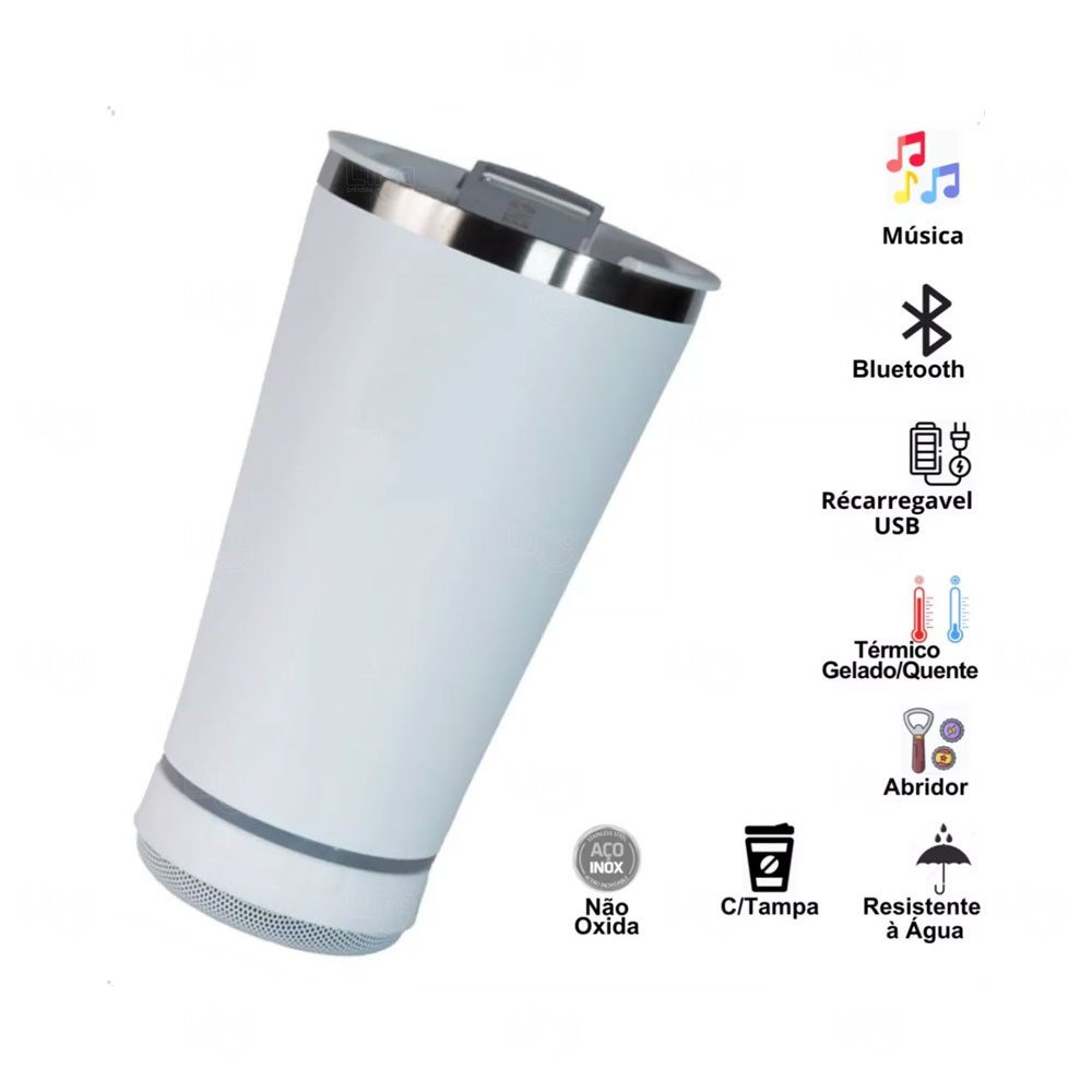 Copo Térmico com Caixa de Som 400ml Personalizado 