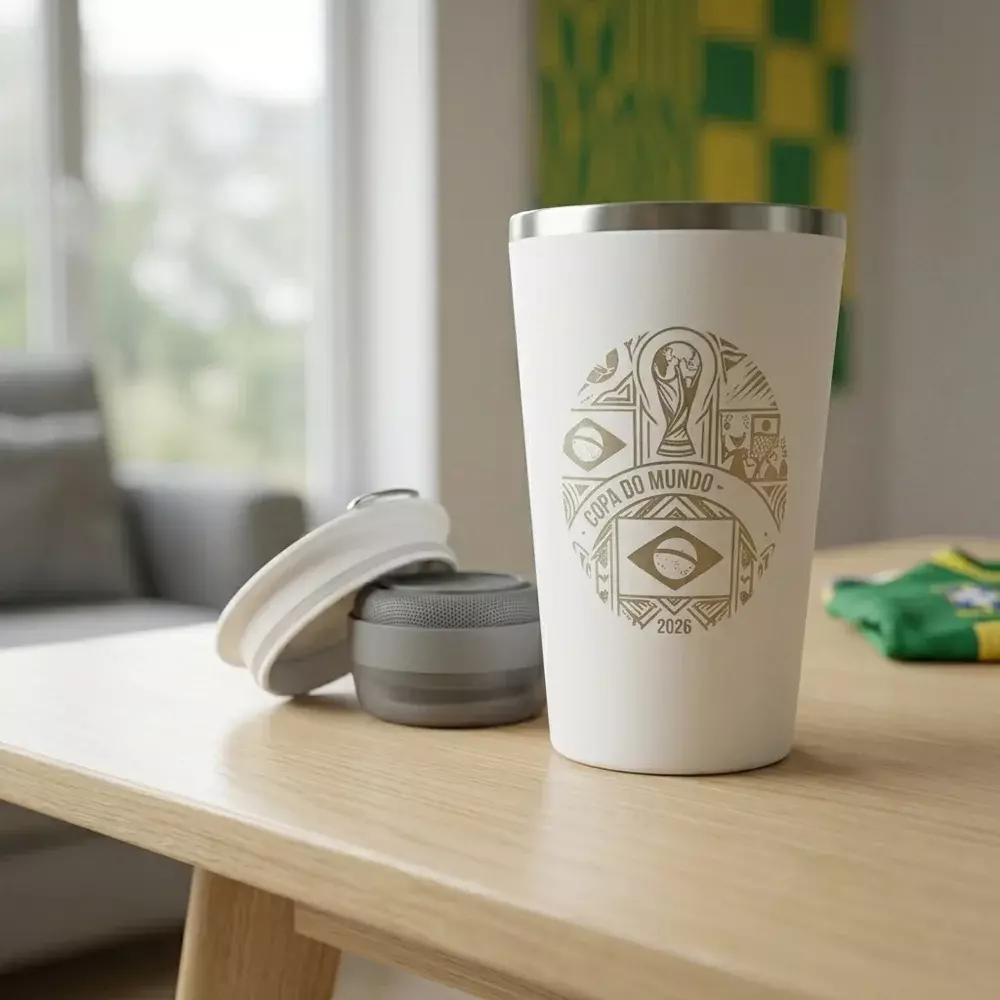Copo Térmico com Caixa de Som 400ml Personalizado 