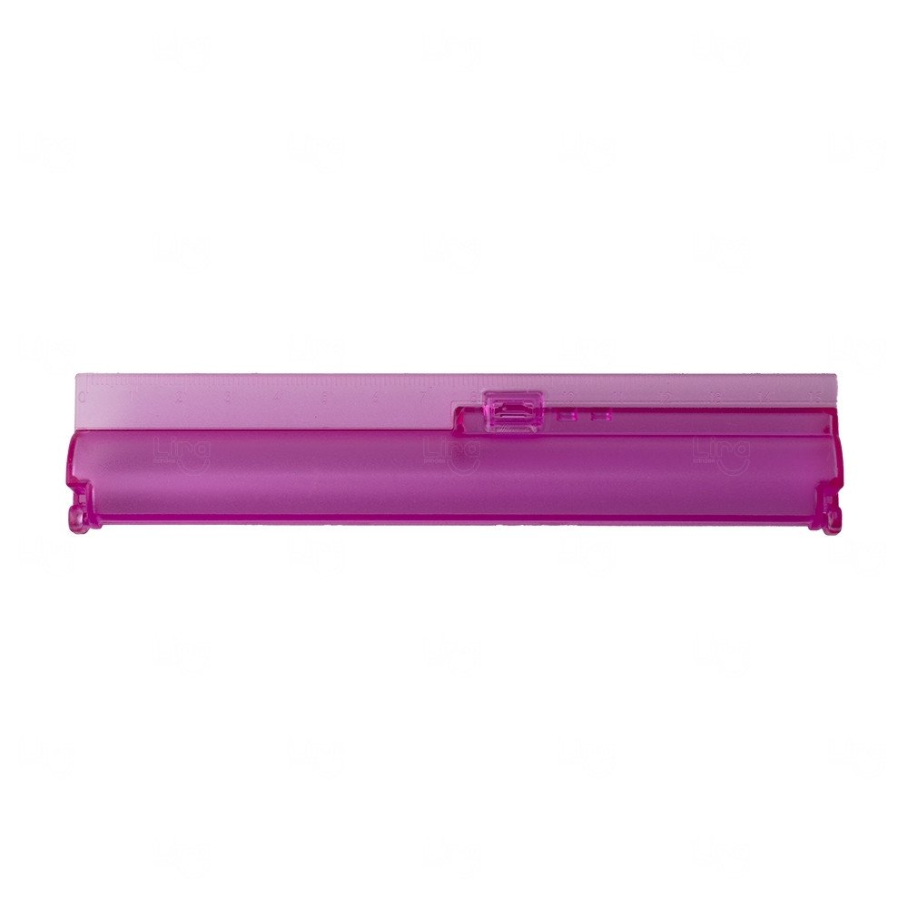 Estojo com Régua de 15 cm Personalizado Rosa