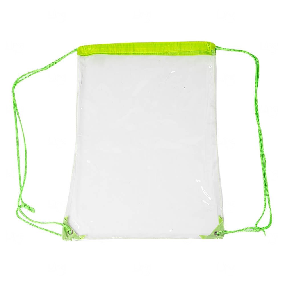 Sacochila Transparente Personalizada - 46 x 34 cm Verde