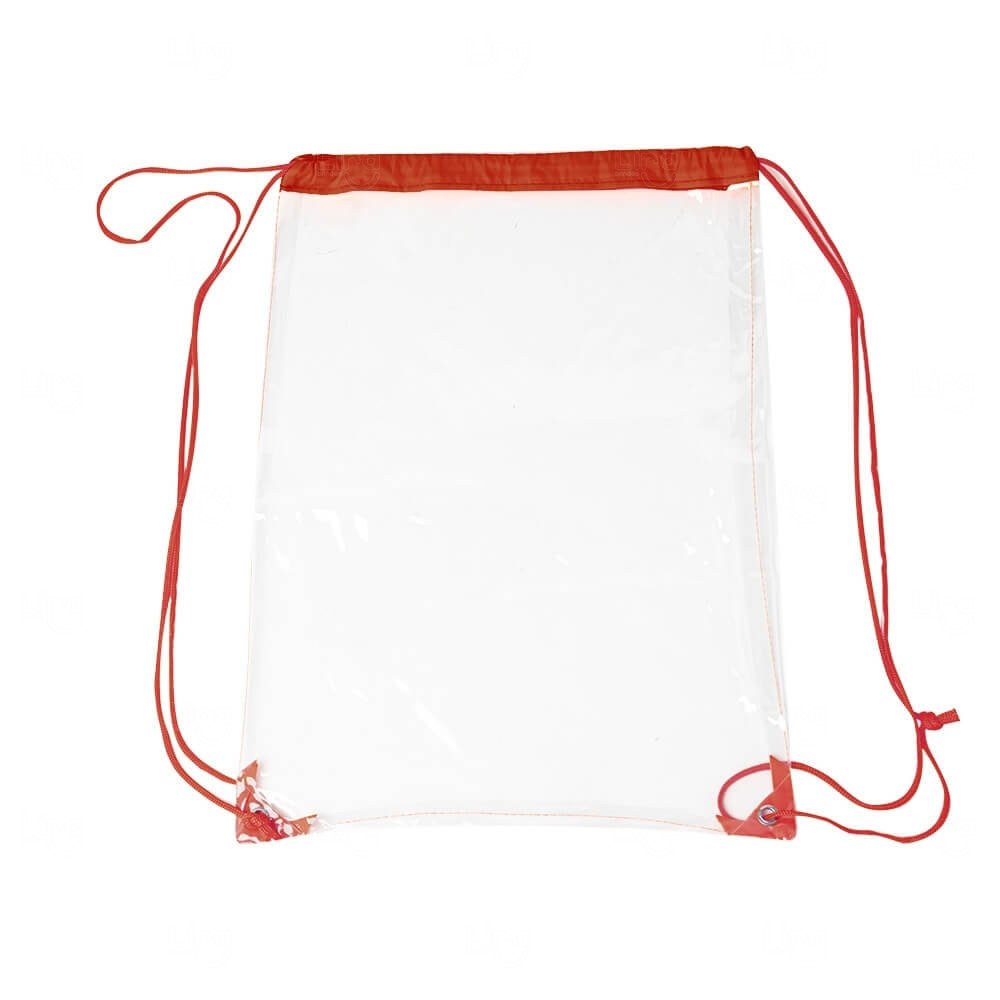 Sacochila Transparente Personalizada - 46 x 34 cm Vermelho