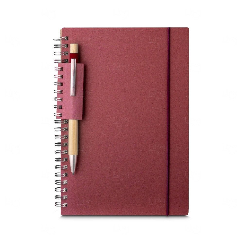 Caderno A5 de Papel Reciclado Personalizado - 21 x 15 cm Vermelho