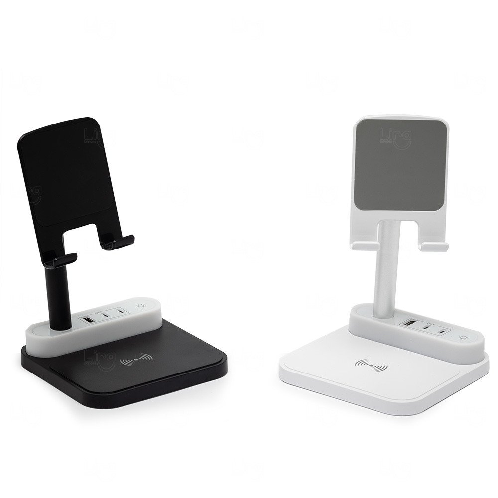 Base de Carregamento com Suporte Celular e Luminária 