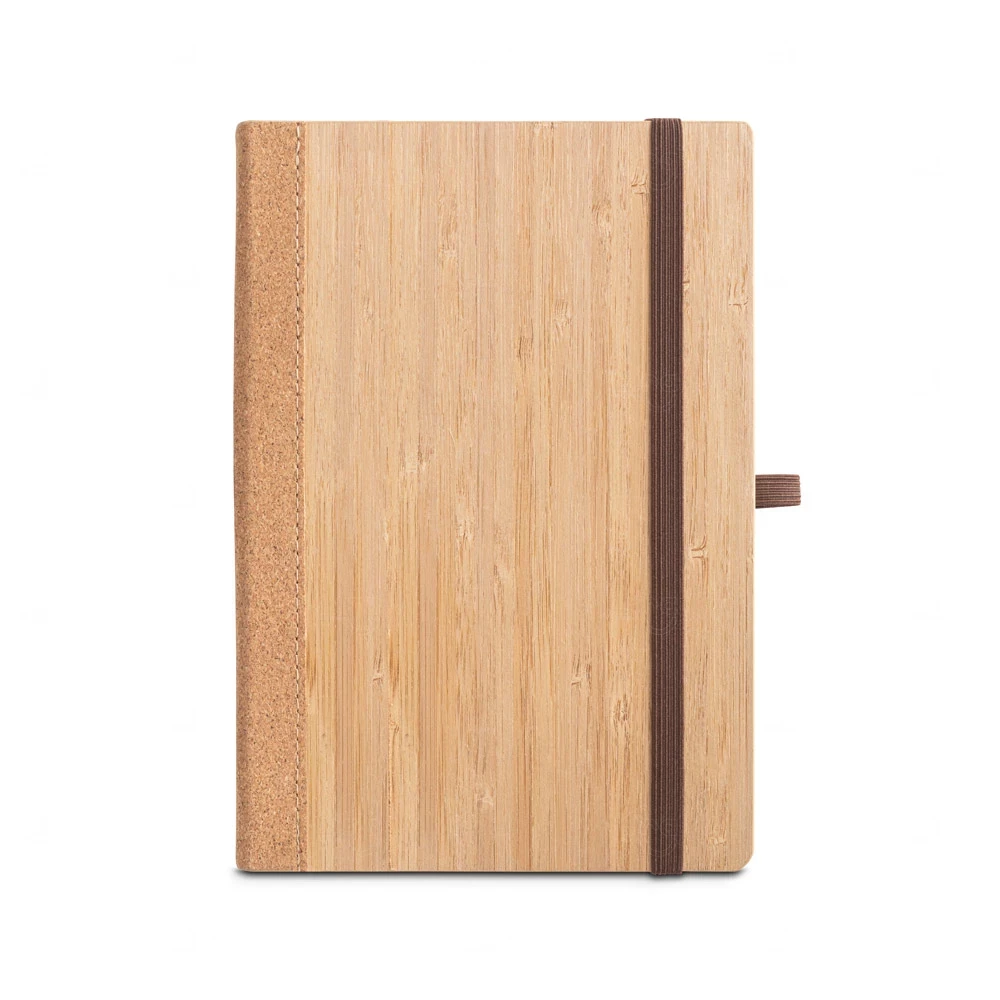 Caderno A5 Ecológico em Bambu e Cortiça Personalizado - 21x14cm Bambu e Bege