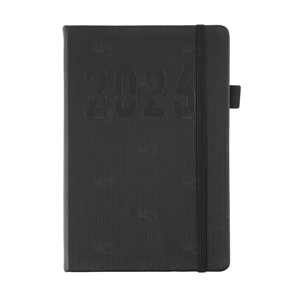 Agenda Diária 2026 Personalizada - 21x14,3 cm Preto