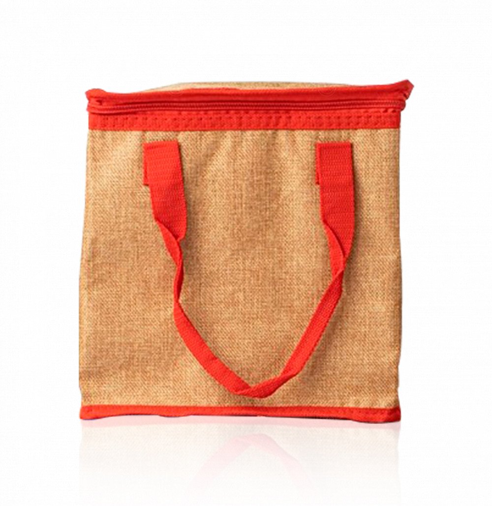 Bolsa Térmica Ecológica em Linho 10 Litros Personalizada Vermelho