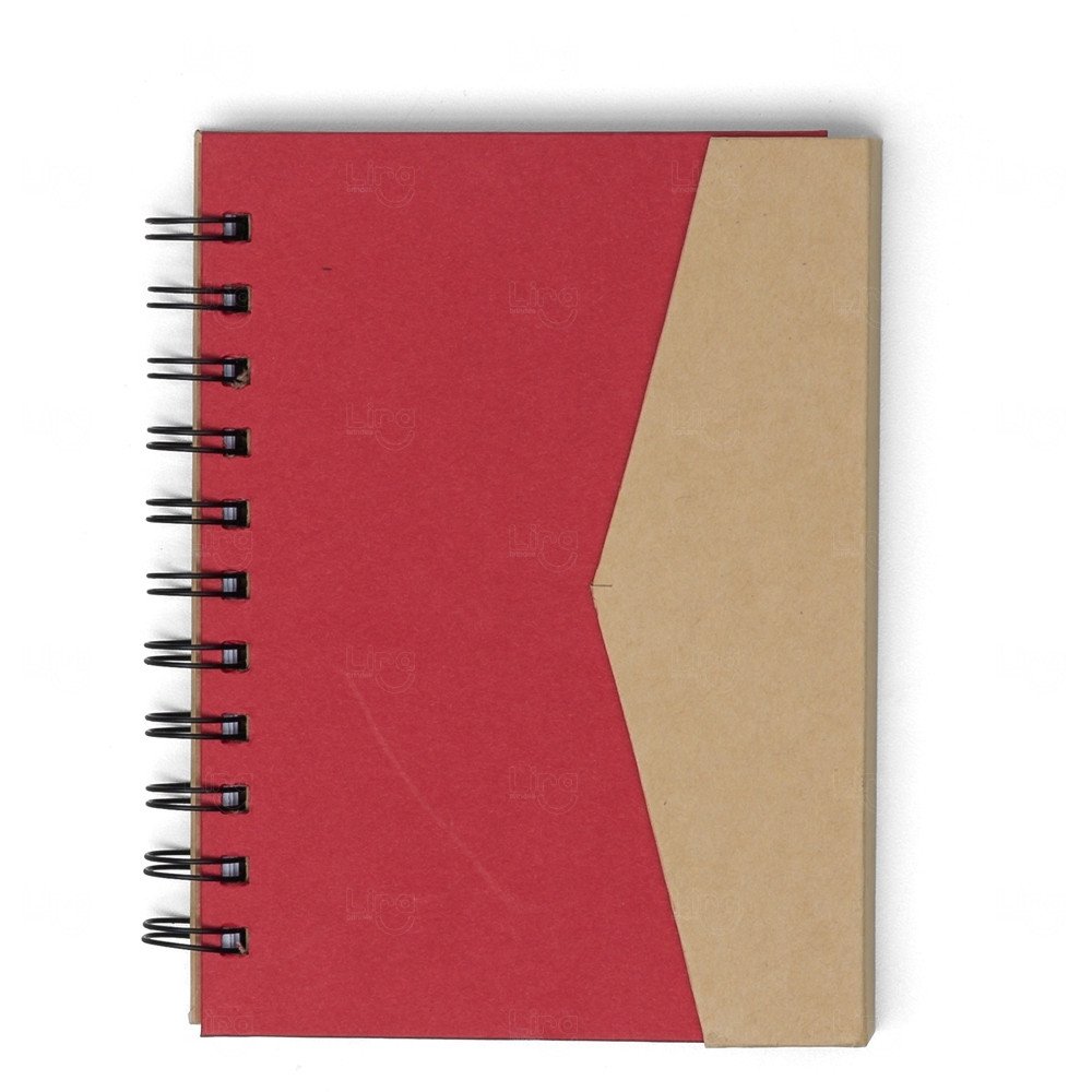Caderneta Ecológica Autoadesivos Personalizada - 16,3 x 13,5 cm Vermelho