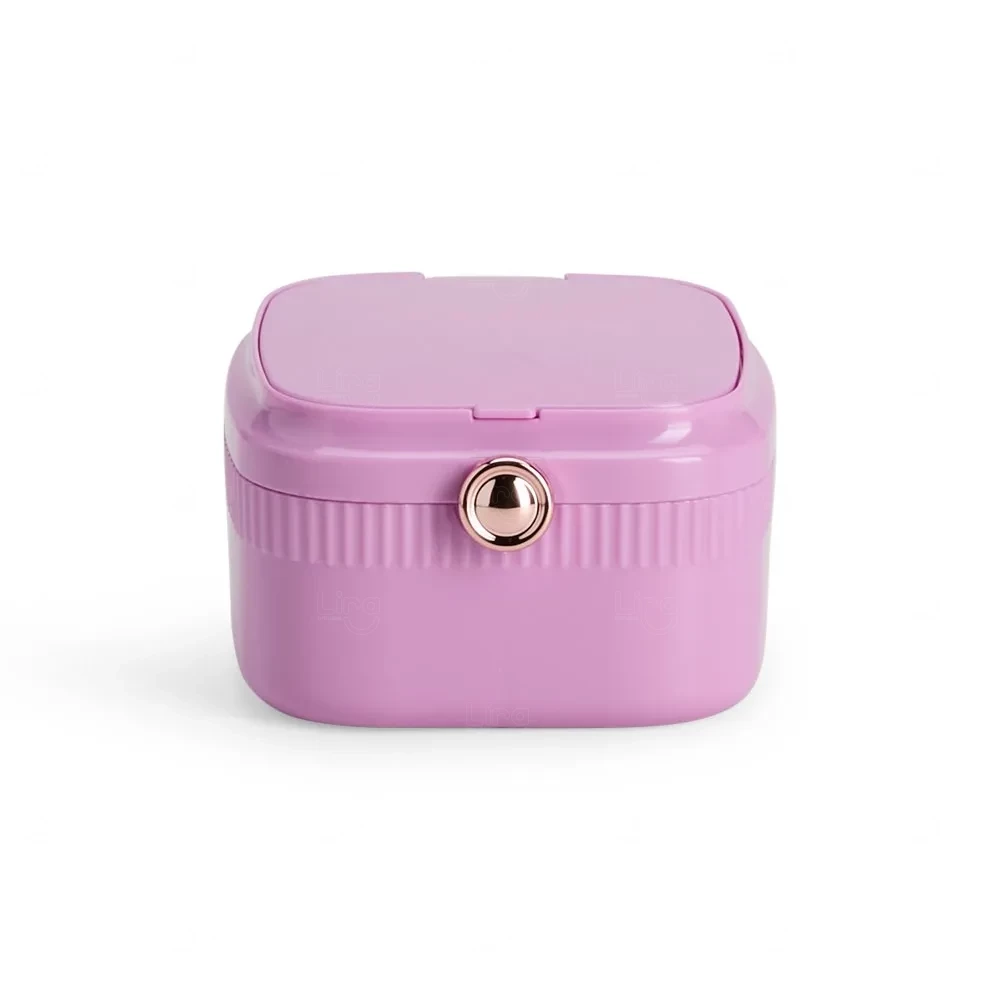 Porta-Joias com Espelho Personalizado - 6x10x10cm Roxo