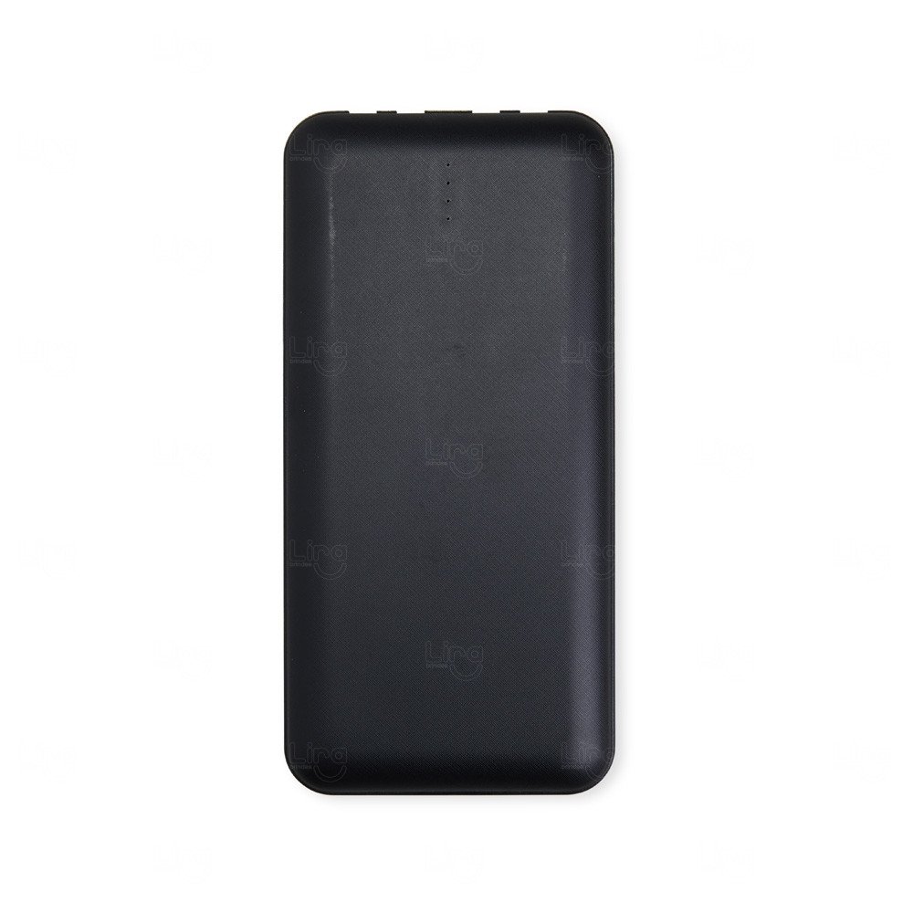 Power Bank com Lanterna e Multissaídas Personalizado - 10.000mAh Preto