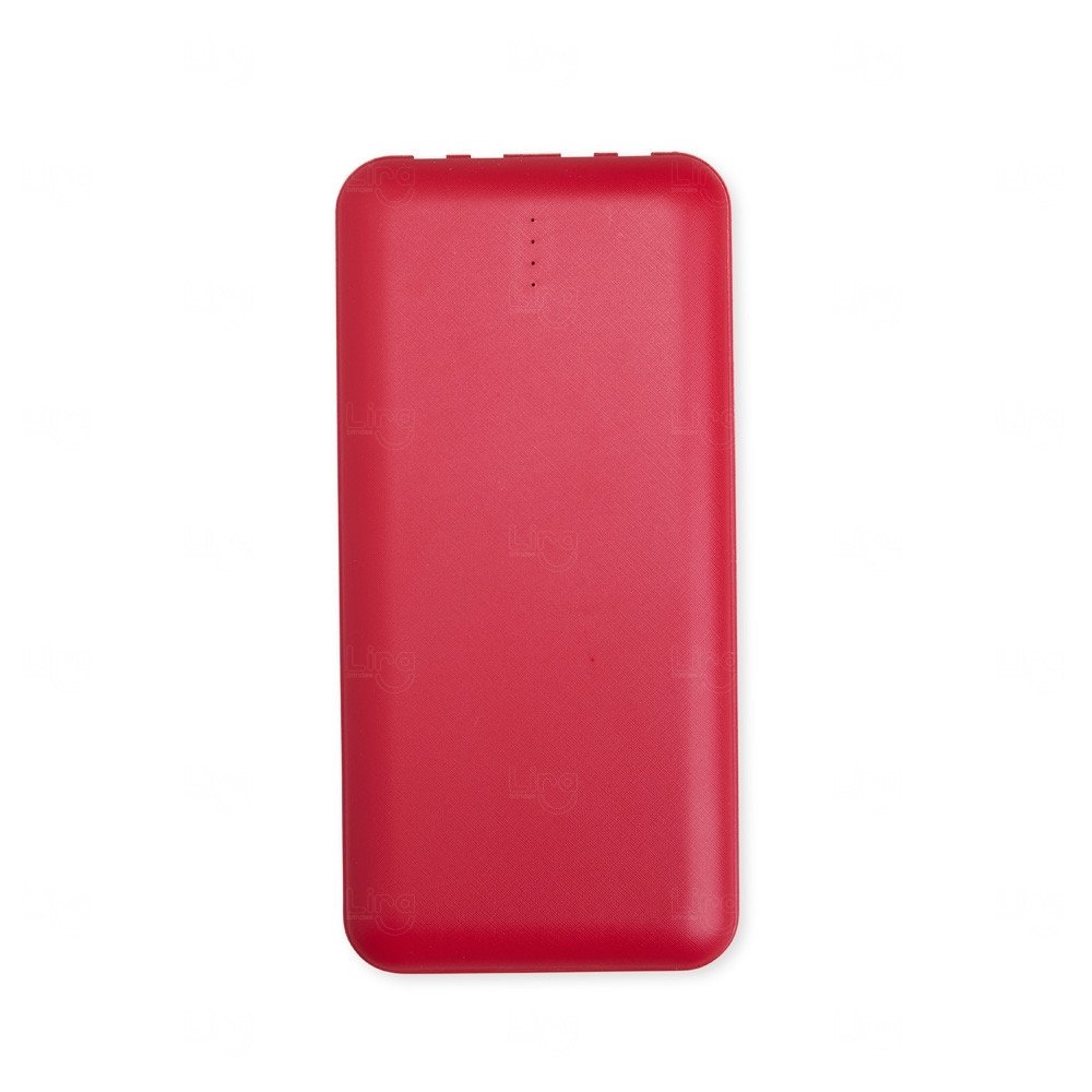 Power Bank com Lanterna e Multissaídas Personalizado - 10.000mAh Vermelho