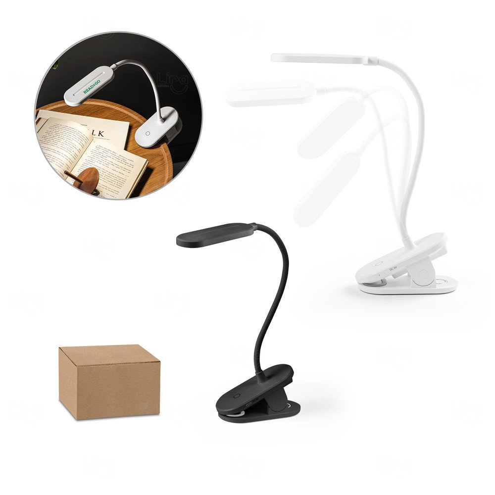 Luminária Portátil com Clip Personalizada - 3 Níveis de Luz 