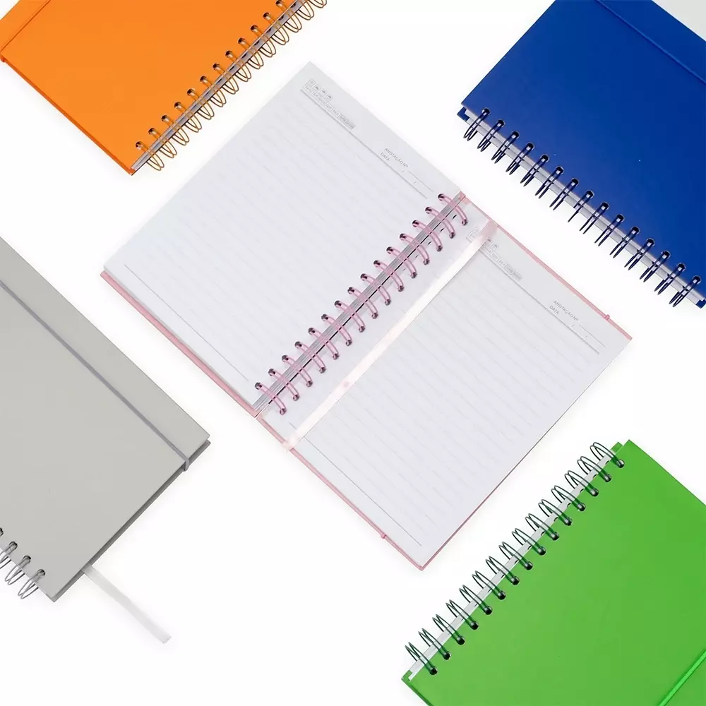 Caderno Couchê Capa Dura Wire-O Personalizado - 21x16cm 