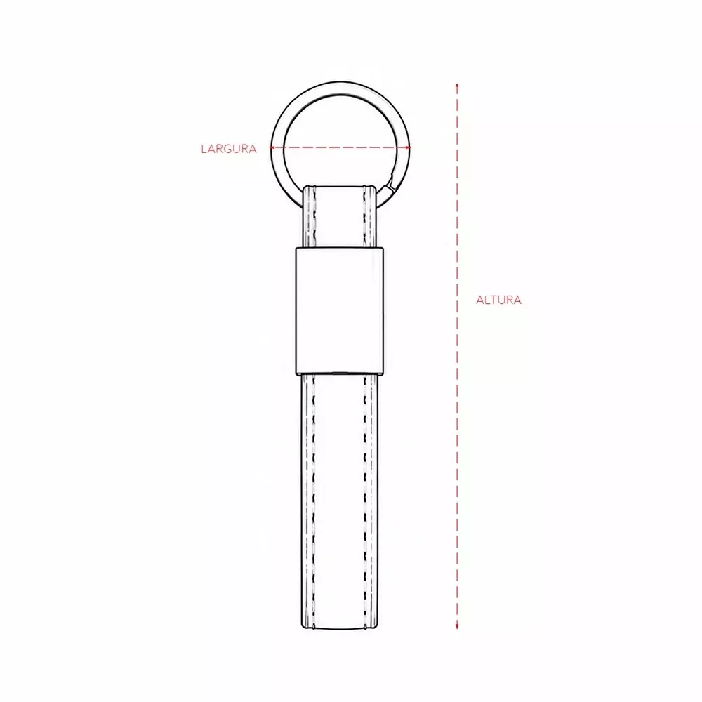 Chaveiro de Couro Sintético e Metal Personalizado 