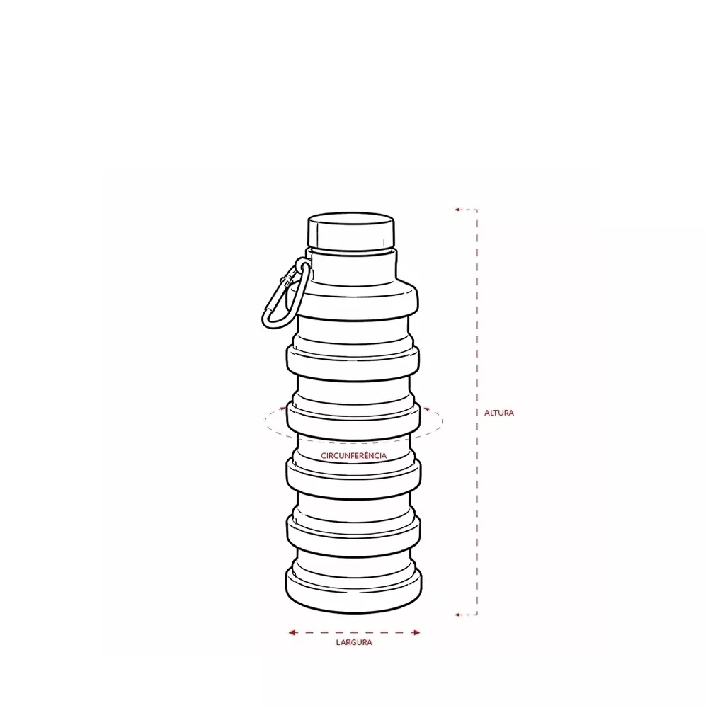 Garrafa Retrátil Silicone 500ml Personalizada 