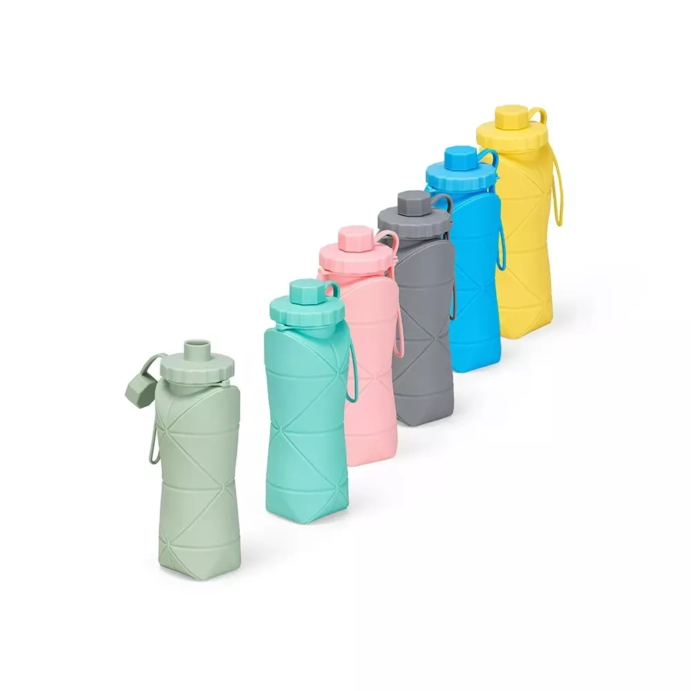 Garrafa Dobrável Silicone 600ml Personalizada 
